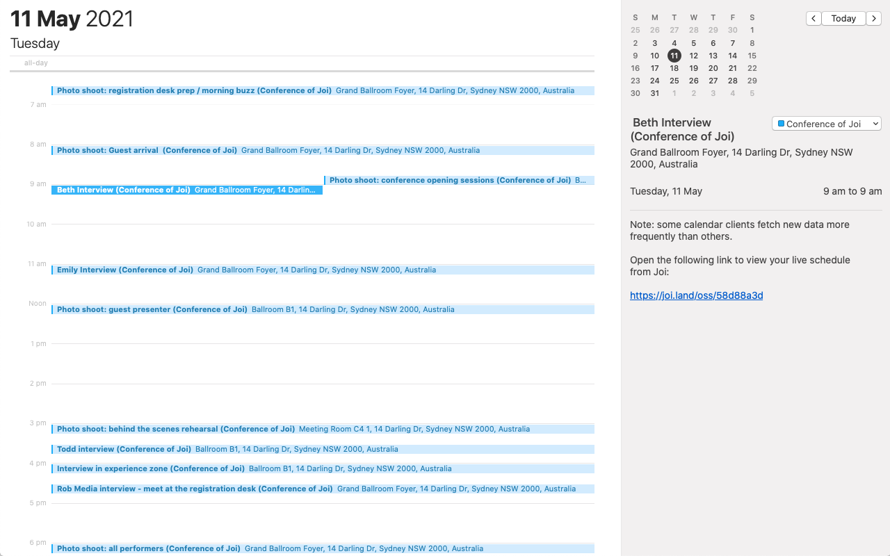 Calendar Subscriptions • Joi